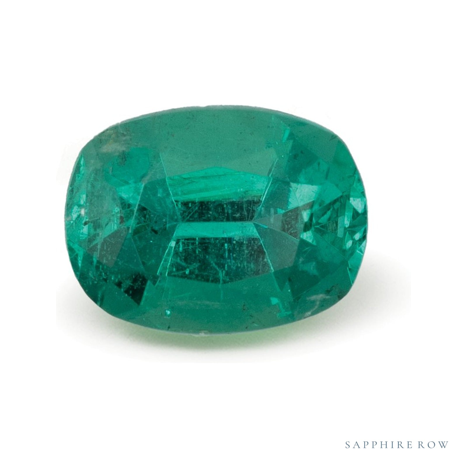 1.13 ct natural green emerald from Zambia, antique cushion cut | Sapphire Row · cut4