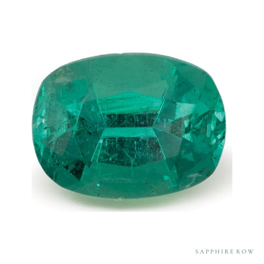 1.13 ct natural green emerald from Zambia, antique cushion cut | Sapphire Row · cut6