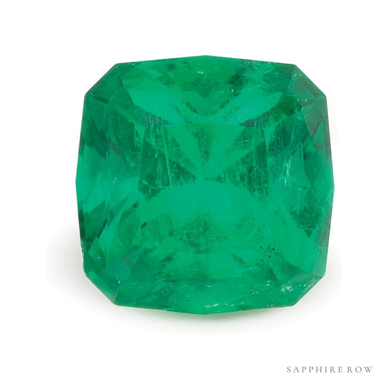1.13 ct natural green emerald from Afghanistan, cushion cut | Sapphire Row · cut4