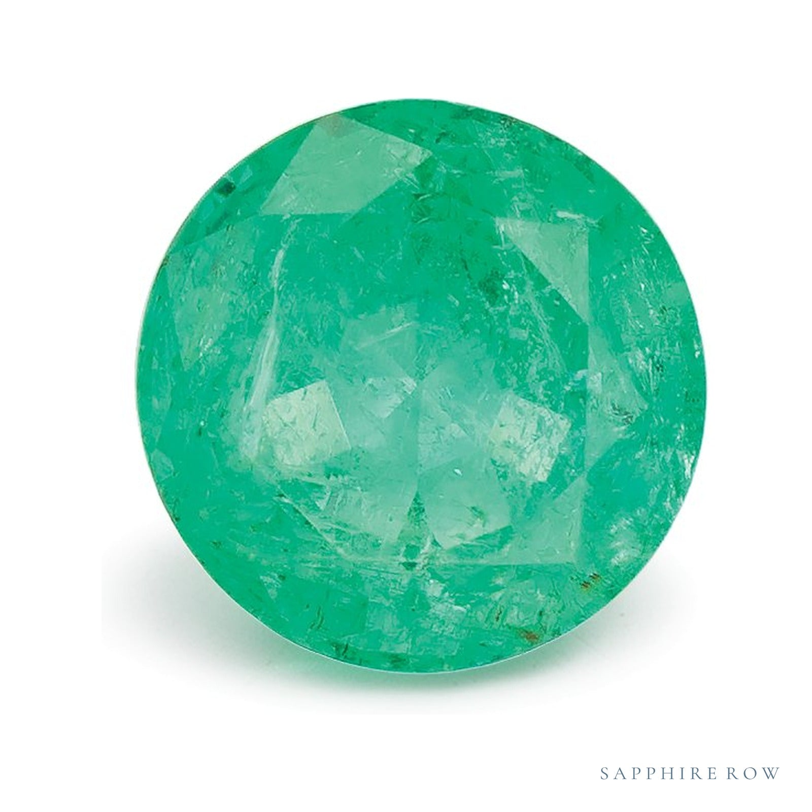 1.12 ct natural green emerald from Zambia, round cut | Sapphire Row · cut4