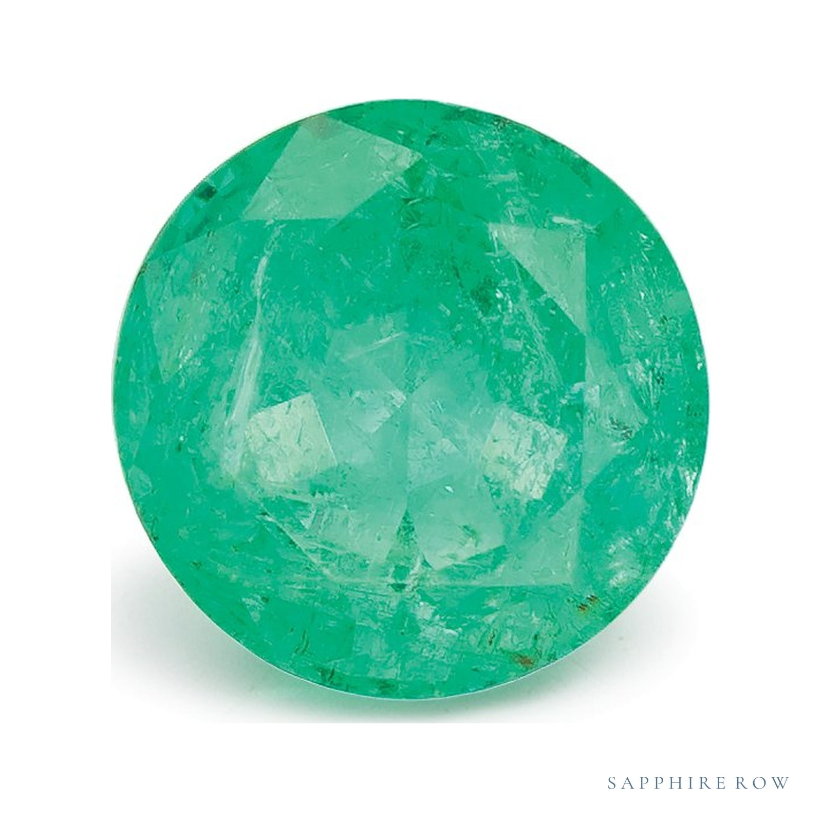 1.12 ct natural green emerald from Zambia, round cut | Sapphire Row · cut4
