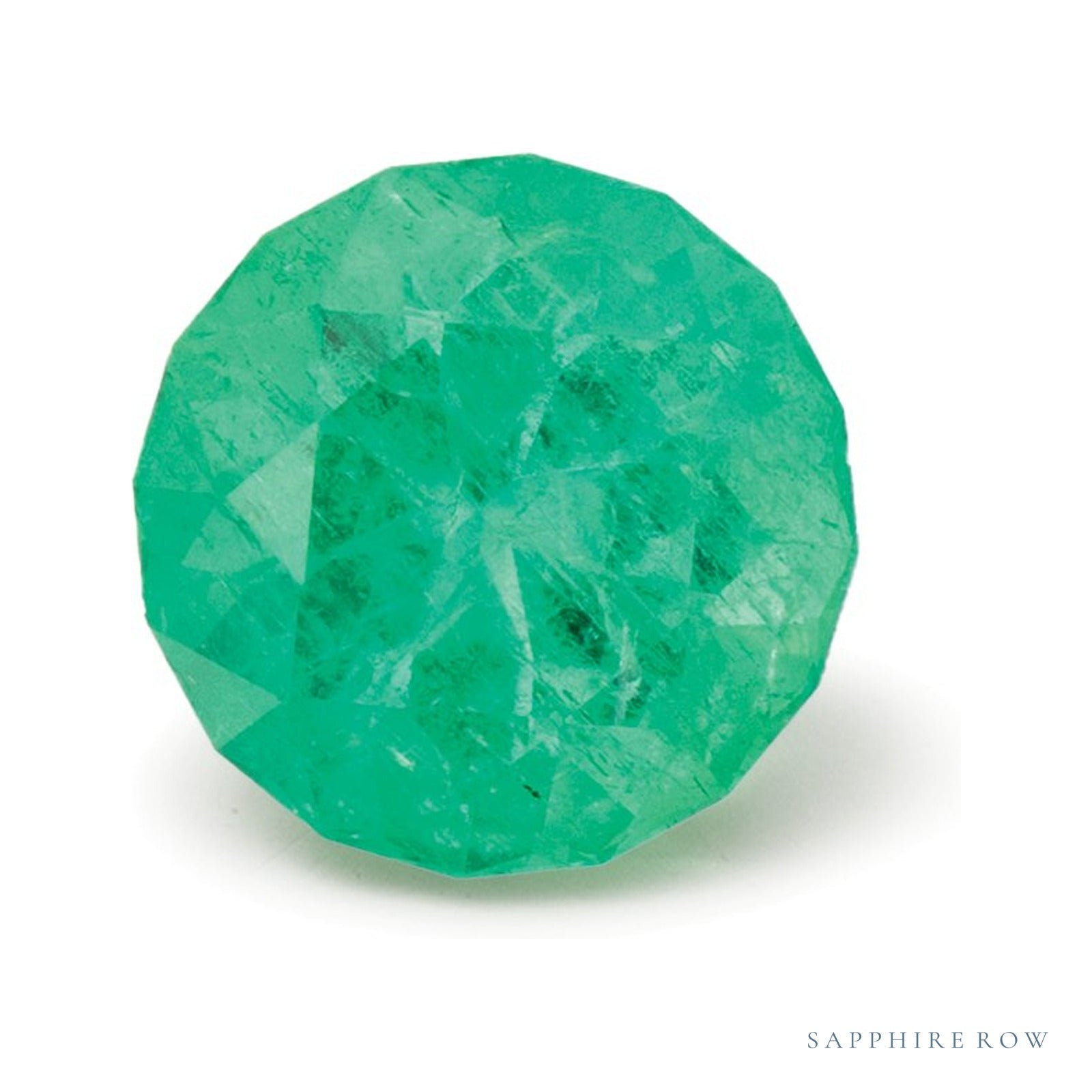 1.12 ct natural green emerald from Afghanistan, round cut | Sapphire Row · cut4