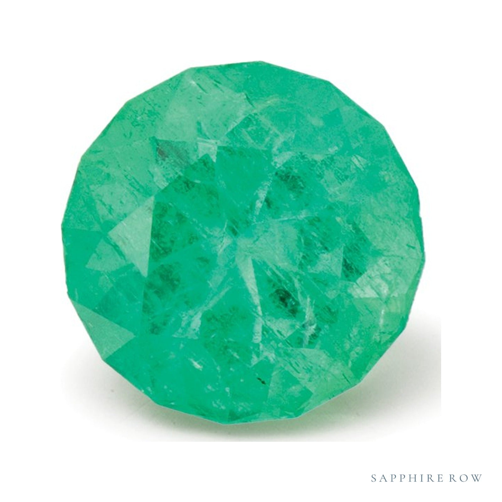 1.12 ct natural green emerald from Afghanistan, round cut | Sapphire Row · cut4