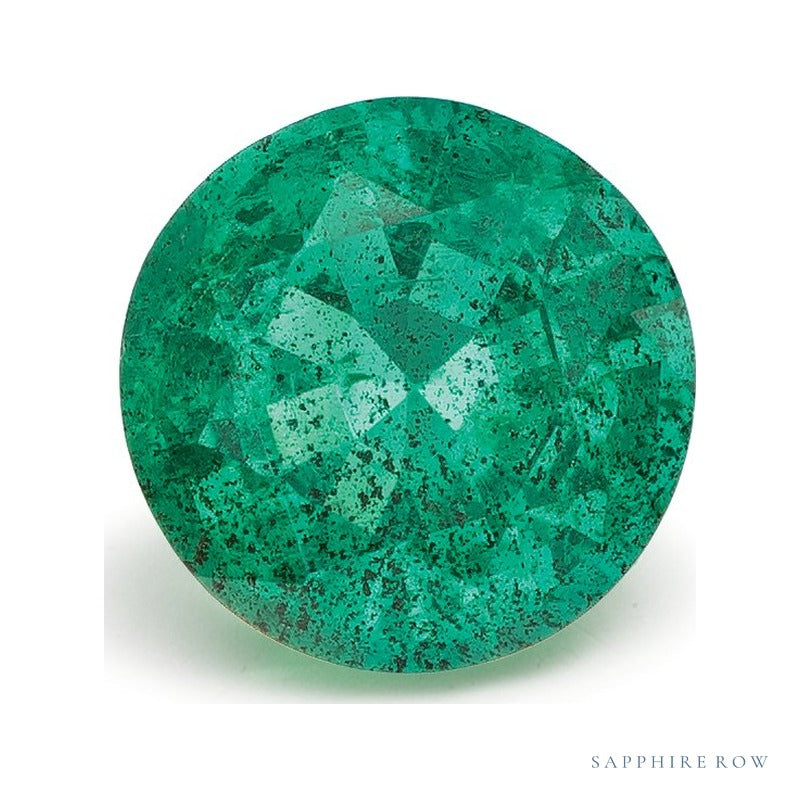 1.09 ct natural green emerald from Zambia, round cut | Sapphire Row · cut7