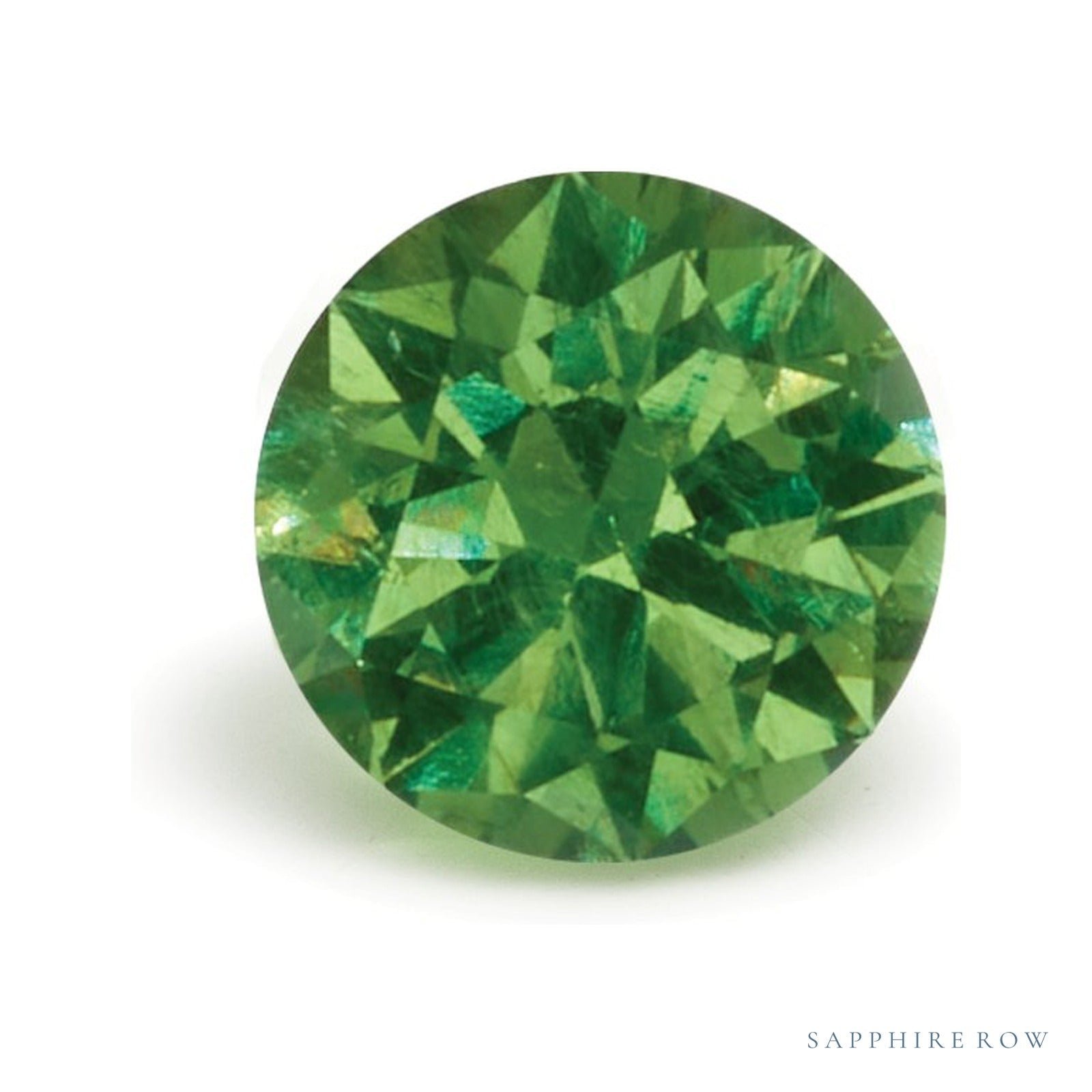 1.08 ct natural demantoid garnet, round cut | Sapphire Row · cut4