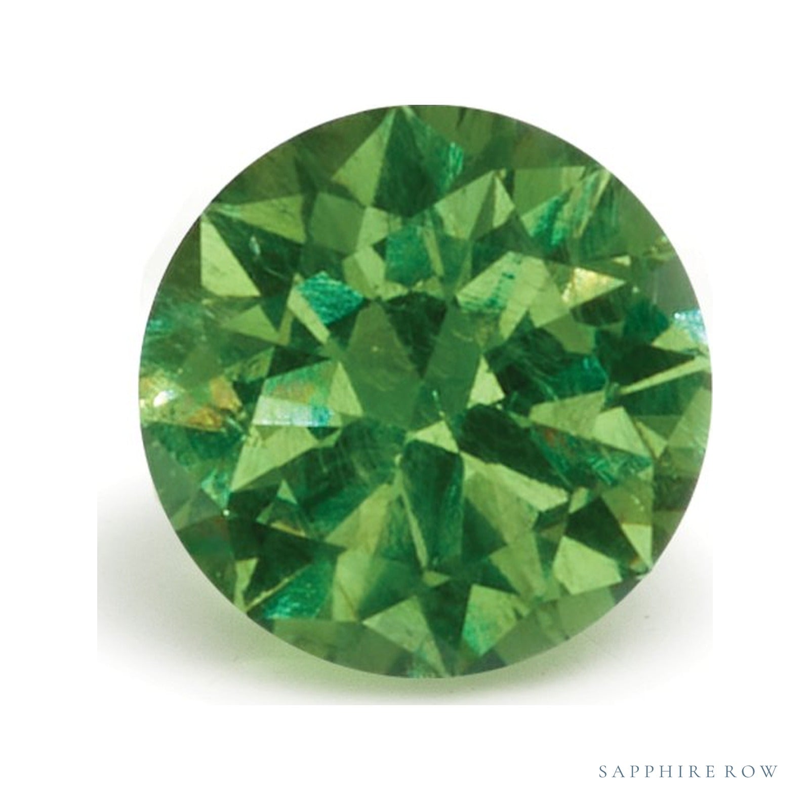 1.08 ct natural demantoid garnet, round cut | Sapphire Row · cut4