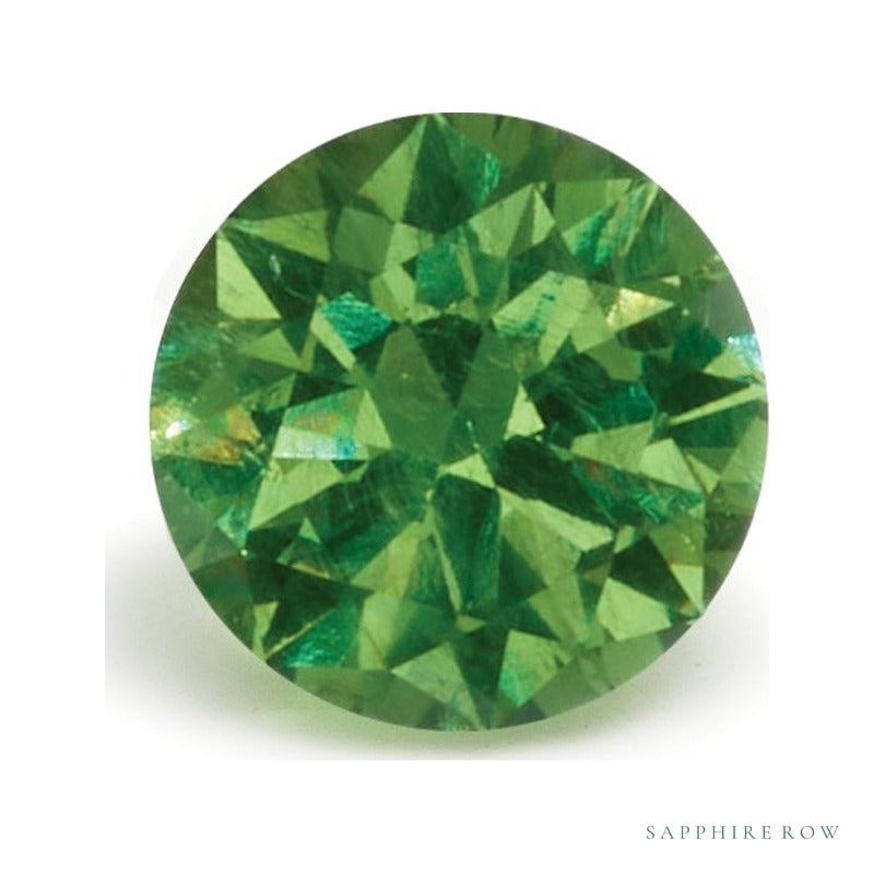 1.08 ct natural demantoid garnet, round cut | Sapphire Row · cut7