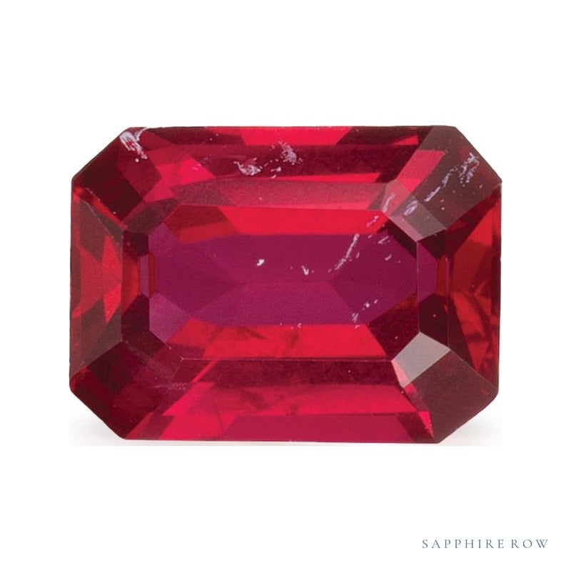 1.08 ct natural red ruby from Mozambique, emerald cut | Sapphire Row · cut6