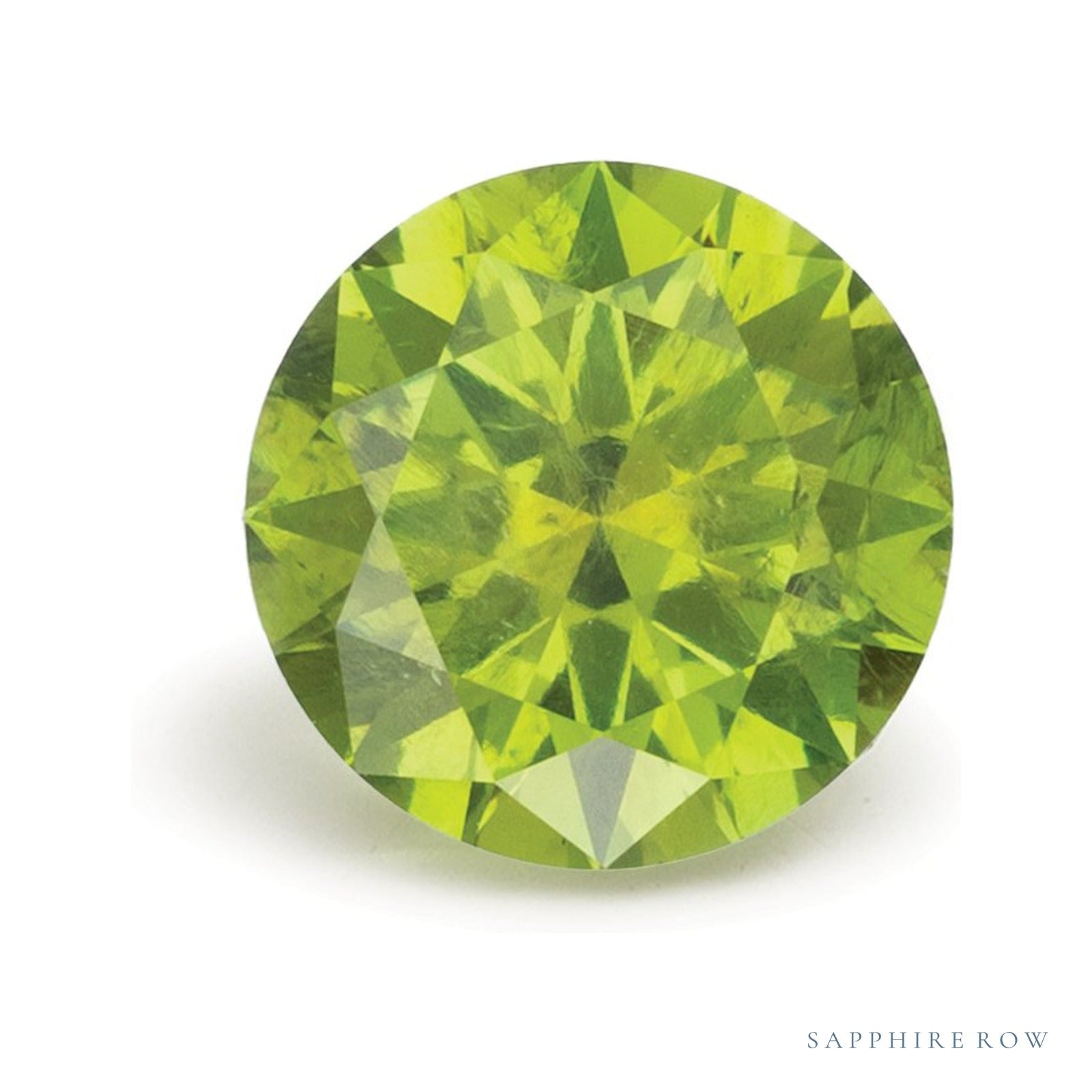 1.07 ct natural demantoid garnet, round cut | Sapphire Row · cut4