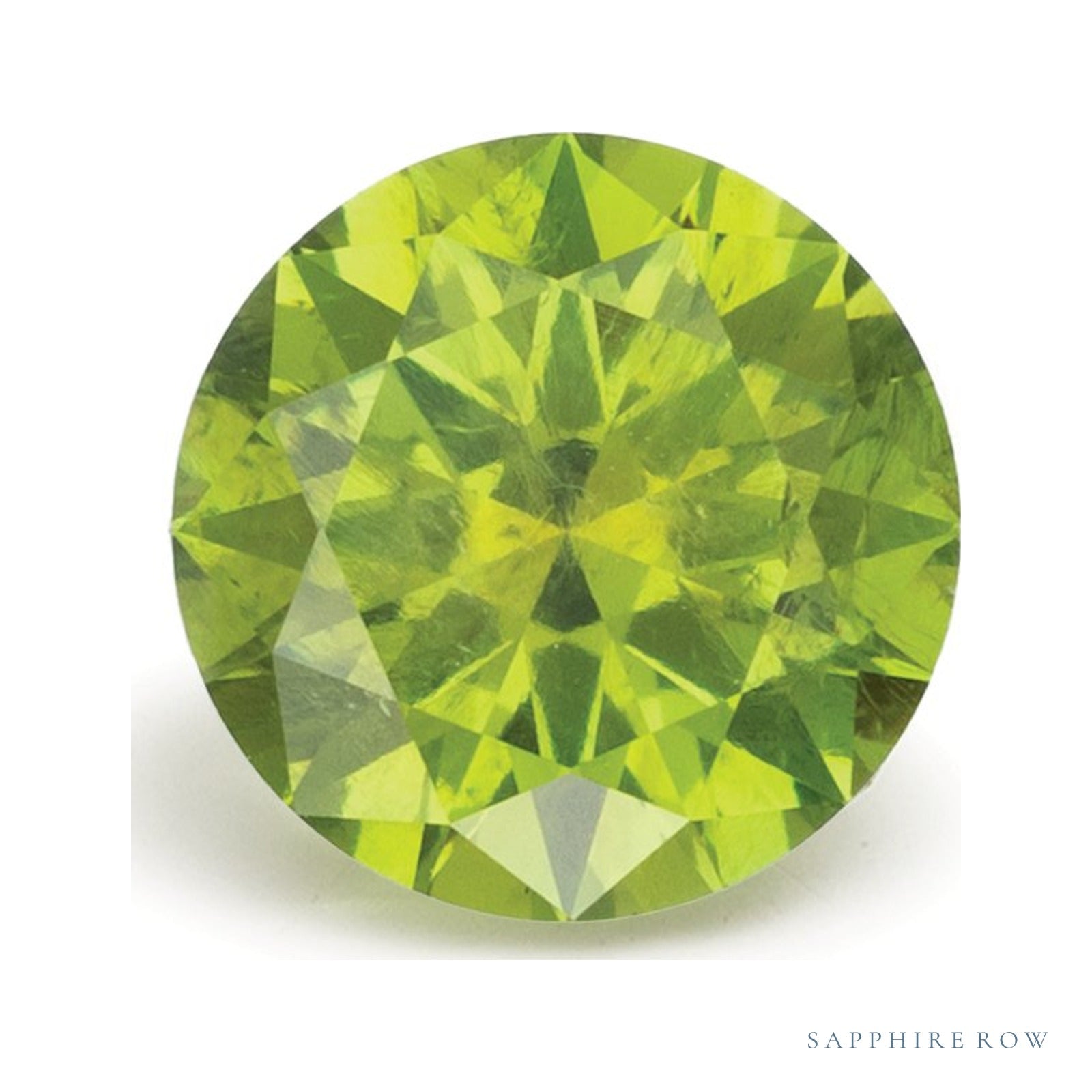 1.07 ct natural demantoid garnet, round cut | Sapphire Row · cut4