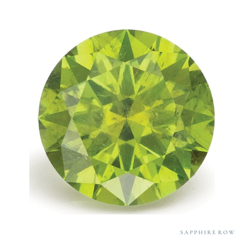 1.07 ct natural demantoid garnet, round cut | Sapphire Row · cut7