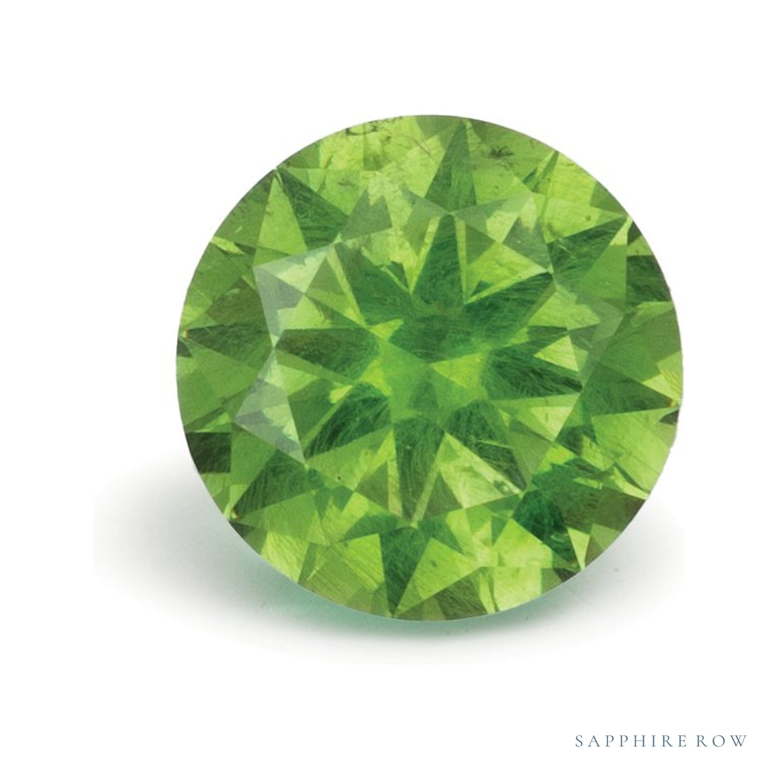 1.06 ct natural demantoid garnet, round cut | Sapphire Row · cut4
