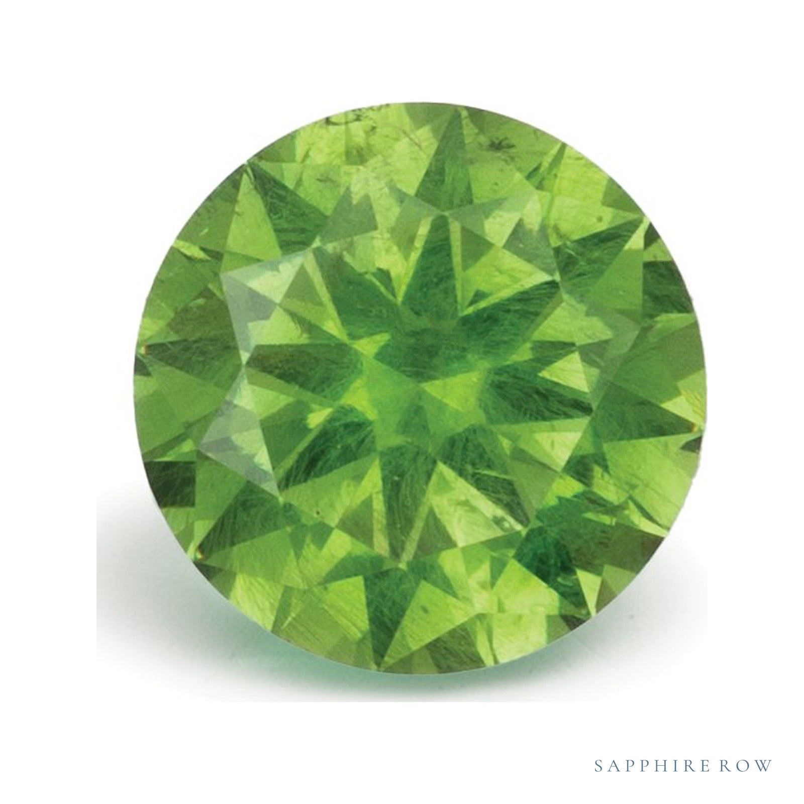 1.06 ct natural demantoid garnet, round cut | Sapphire Row · cut4