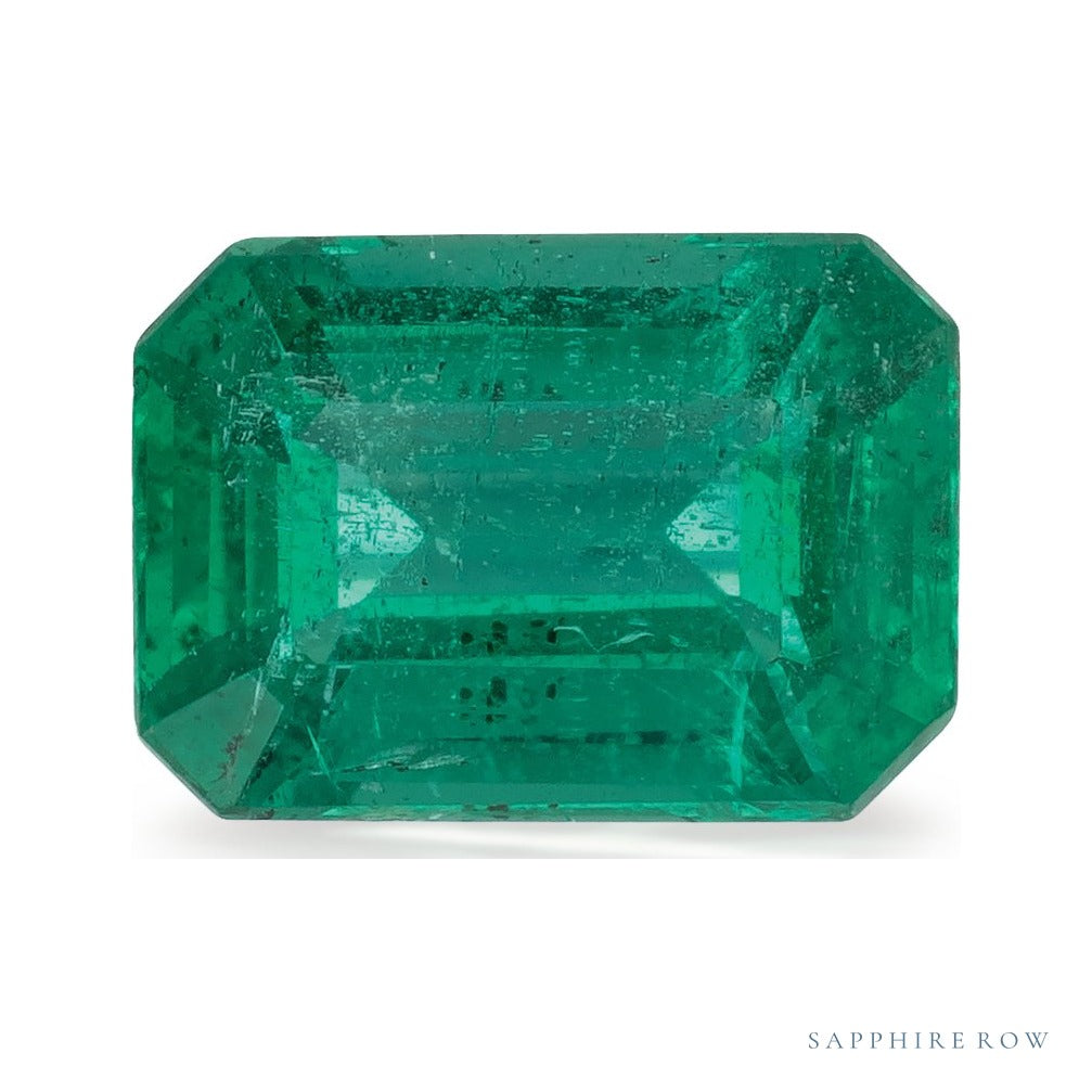 1.05 ct natural green emerald from Zambia, emerald cut | Sapphire Row · cut6