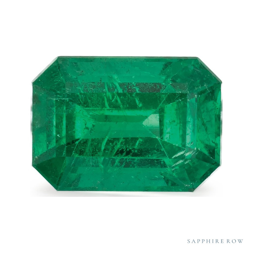 1.05 ct natural green emerald from Zambia, emerald cut | Sapphire Row · cut6