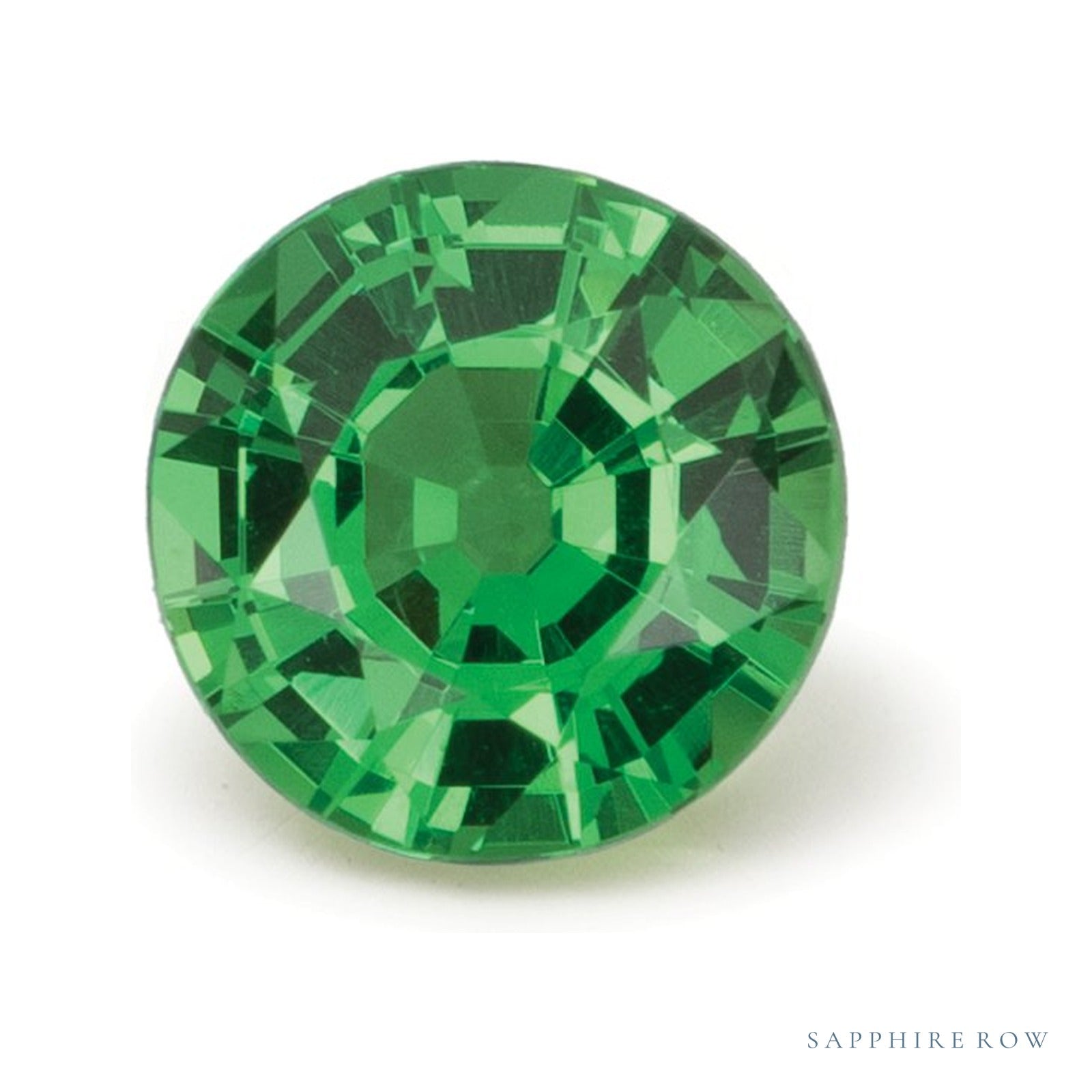 1.04 ct natural green tsavorite garnet from Kenya, round cut | Sapphire Row · cut4