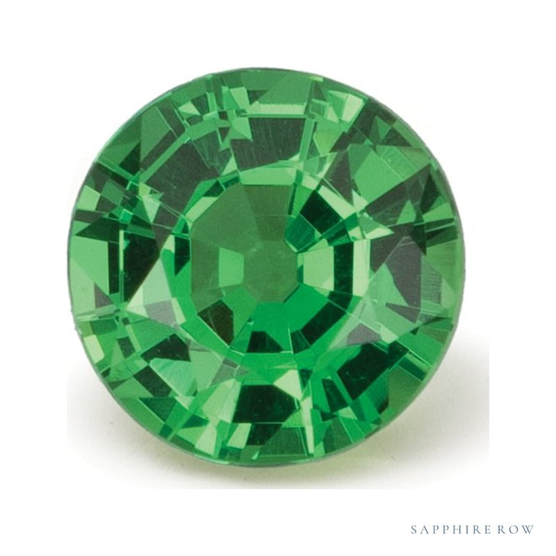 1.04 ct natural green tsavorite garnet from Kenya, round cut | Sapphire Row · cut7