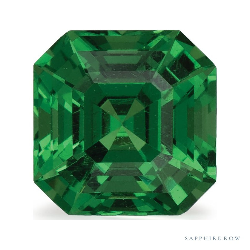 1.03 ct natural green tsavorite garnet from Tanzania, asscher cut | Sapphire Row · cut7