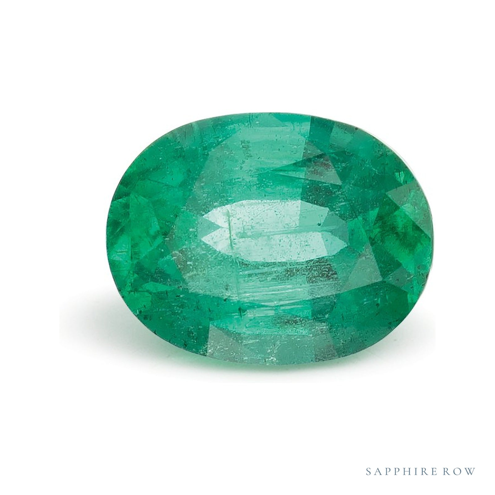 1.02 ct natural green emerald from Zambia, oval cut | Sapphire Row · cut4