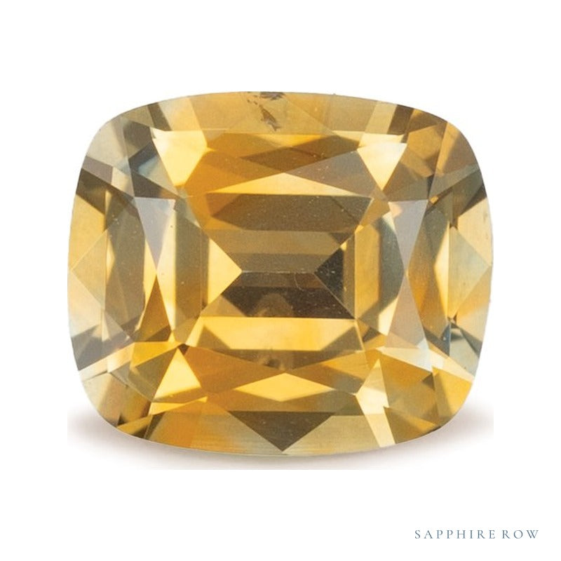 1.02 ct natural yellow sapphire from United States, antique cushion cut | Sapphire Row · cut6