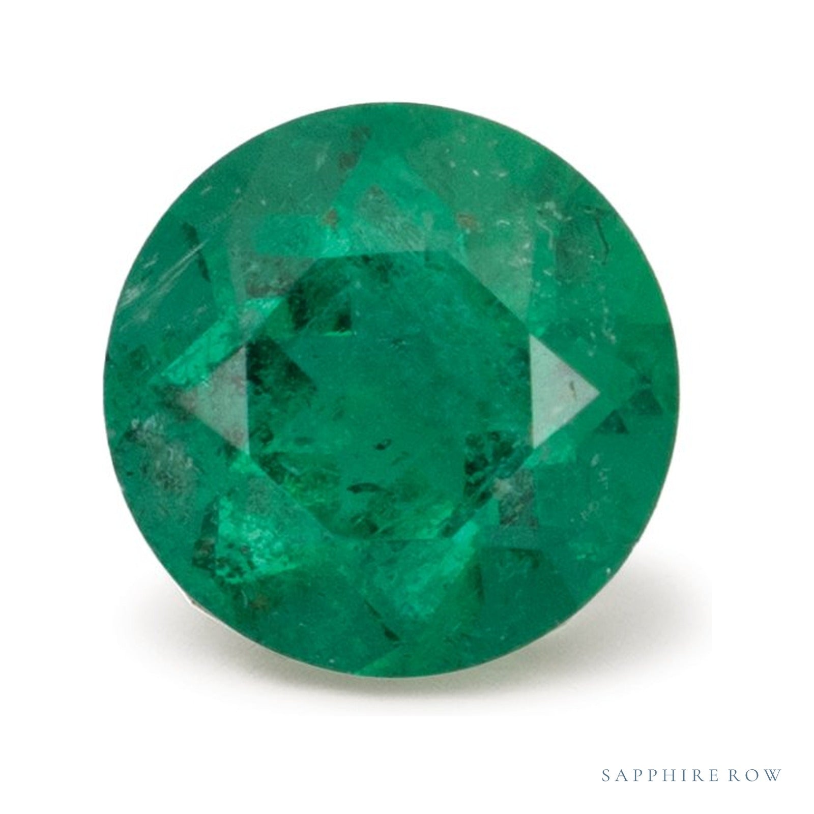 1.00 ct natural green emerald from Zambia, round cut | Sapphire Row · cut4