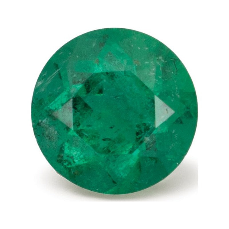 1.00 ct natural green emerald from Zambia, round cut | Sapphire Row · cut7