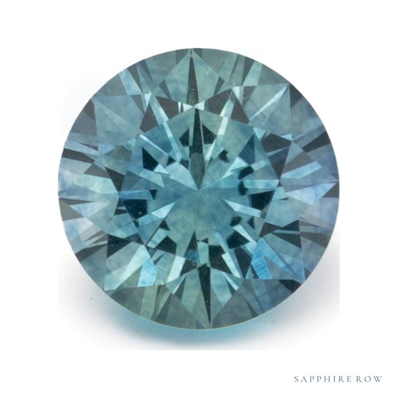 0.96 ct natural green sapphire from Montana, round cut | Sapphire Row · cut7