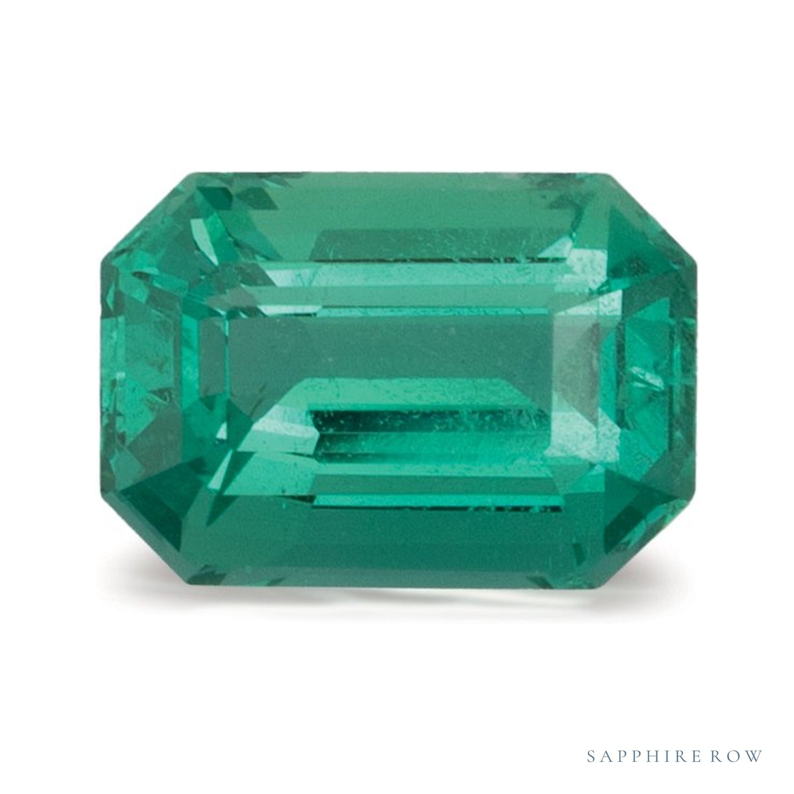 0.96 ct natural green emerald from Zambia, emerald cut | Sapphire Row · cut4
