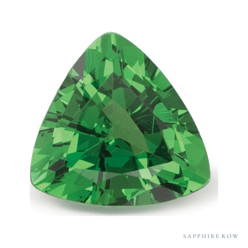 0.95 ct natural green tsavorite garnet from Kenya, trillion cut | Sapphire Row · cut7