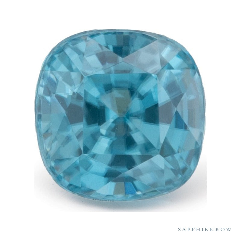 0.95 ct natural blue zircon from Cambodia, cushion cut | Sapphire Row · cut6