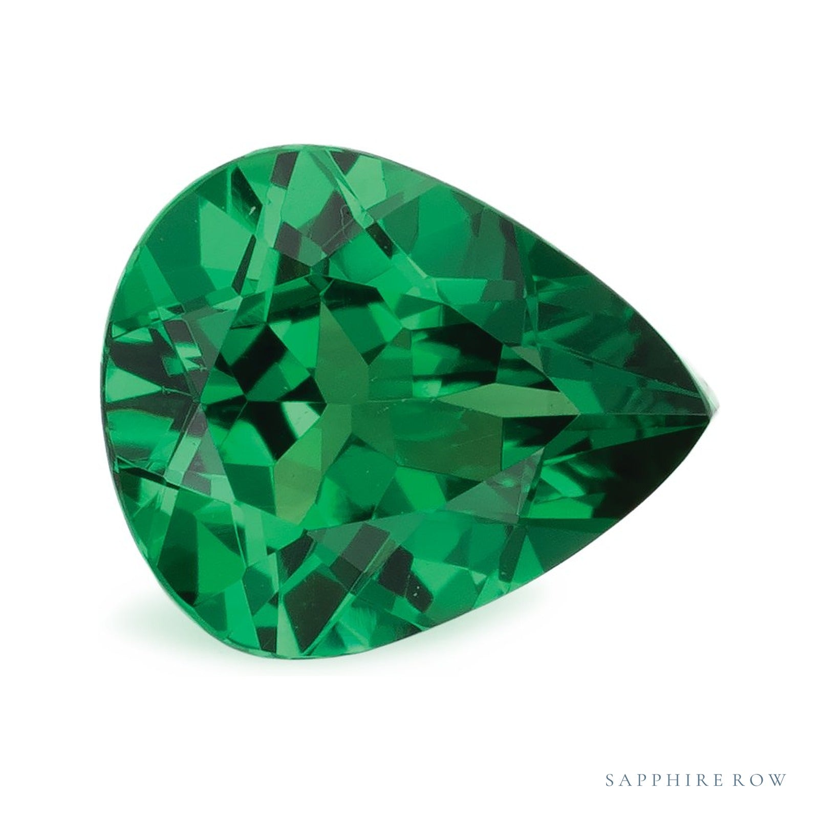 0.94 ct natural green tsavorite garnet from Tanzania, pear cut | Sapphire Row · cut4