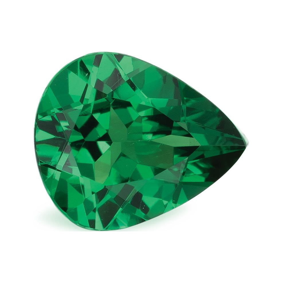 0.94 ct natural green tsavorite garnet from Tanzania, pear cut | Sapphire Row · cut7