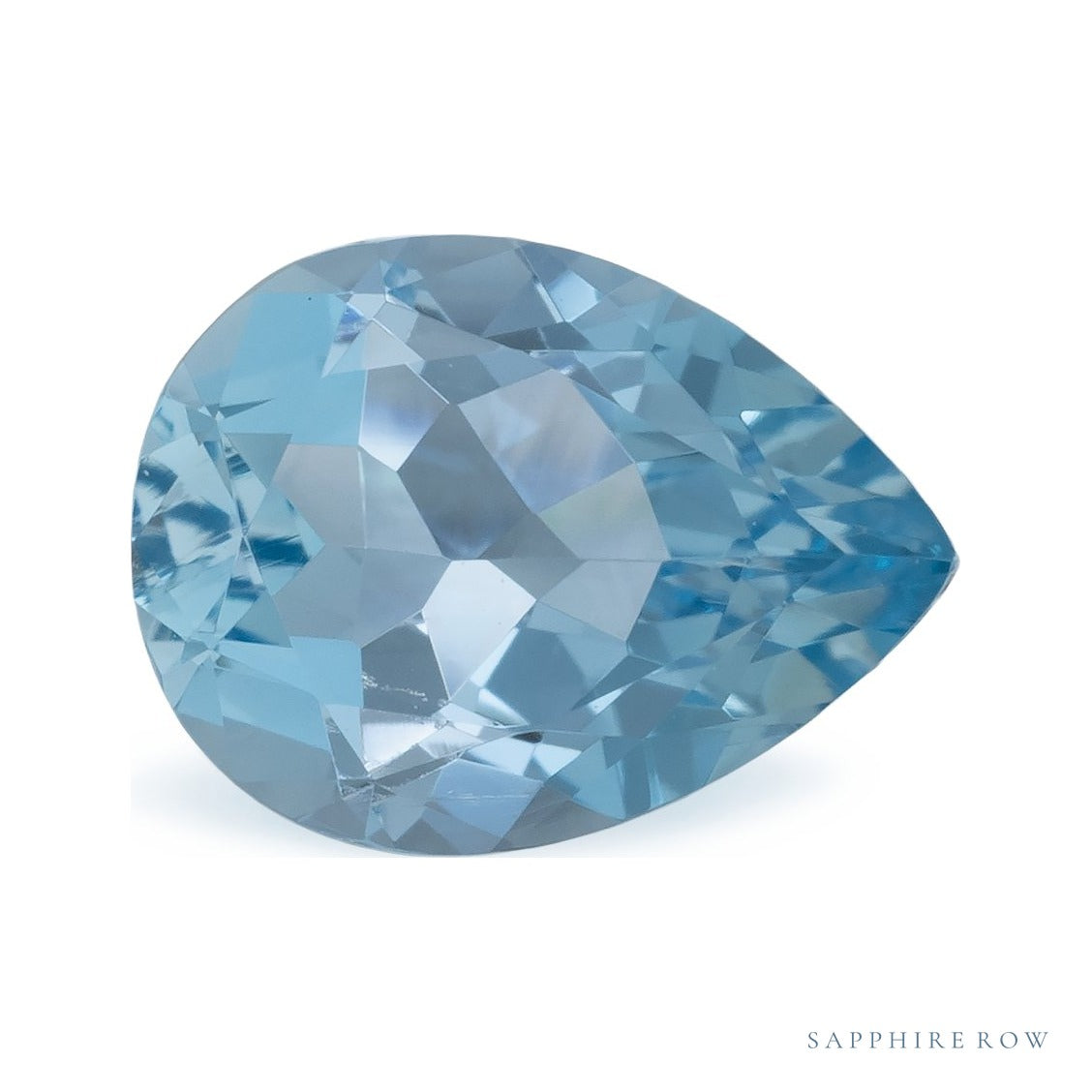 0.93 ct natural blue aquamarine from Brazil, pear cut | Sapphire Row · cut4 · cut5