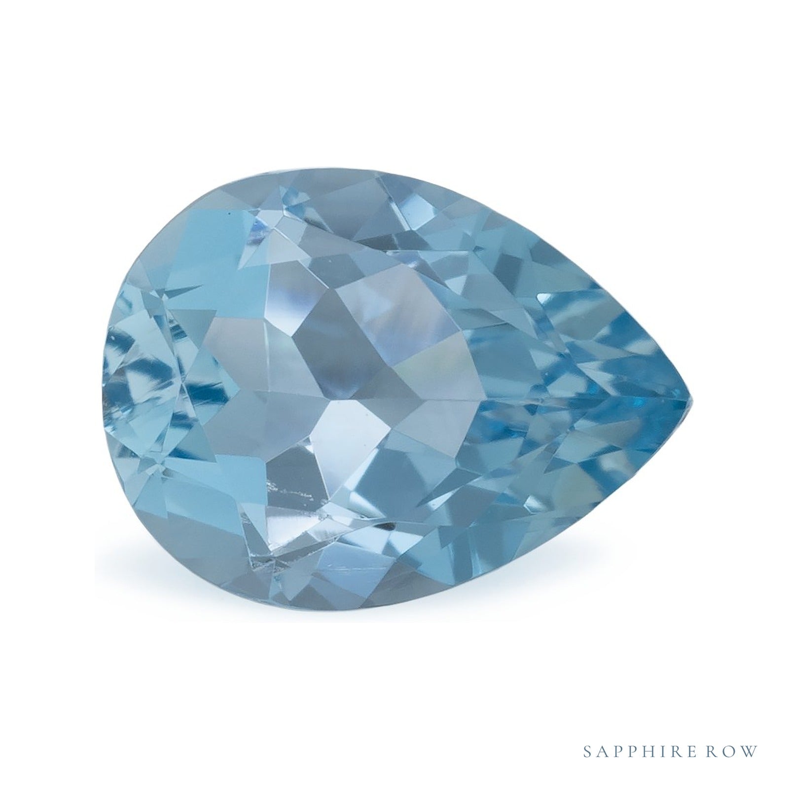 0.93 ct natural blue aquamarine from Brazil, pear cut | Sapphire Row · cut4