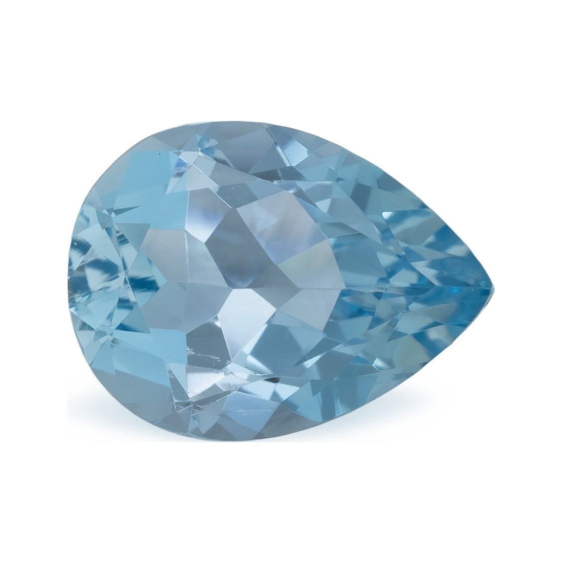 0.93 ct natural blue aquamarine from Brazil, pear cut | Sapphire Row · cut7