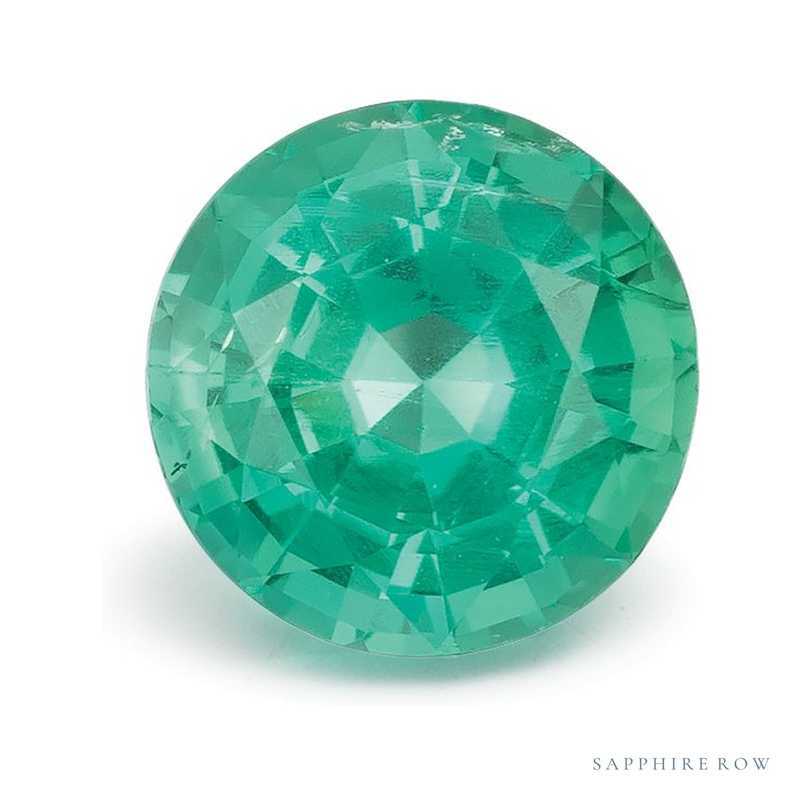0.91 ct natural green emerald from Zambia, round cut | Sapphire Row · cut4
