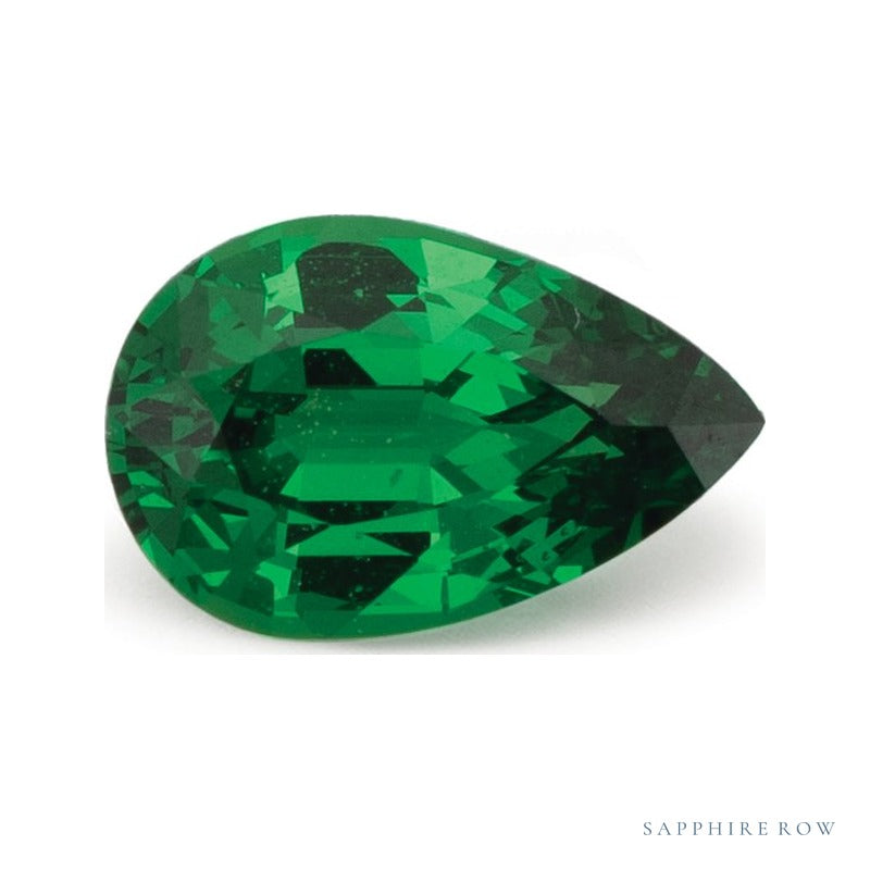 0.90 ct natural green tsavorite garnet from Kenya, pear cut | Sapphire Row · cut7