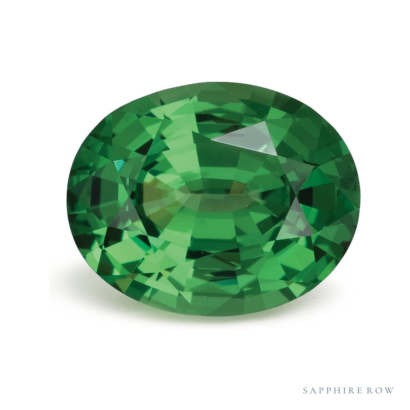 0.89 ct natural green tsavorite garnet from Tanzania, oval cut | Sapphire Row · cut4