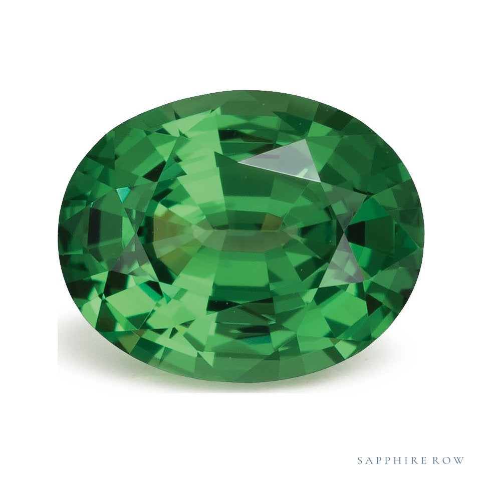 0.89 ct natural green tsavorite garnet from Tanzania, oval cut | Sapphire Row · cut7