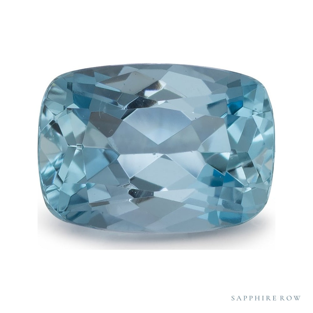 0.89 ct natural blue aquamarine from Brazil, antique cushion cut | Sapphire Row · cut7