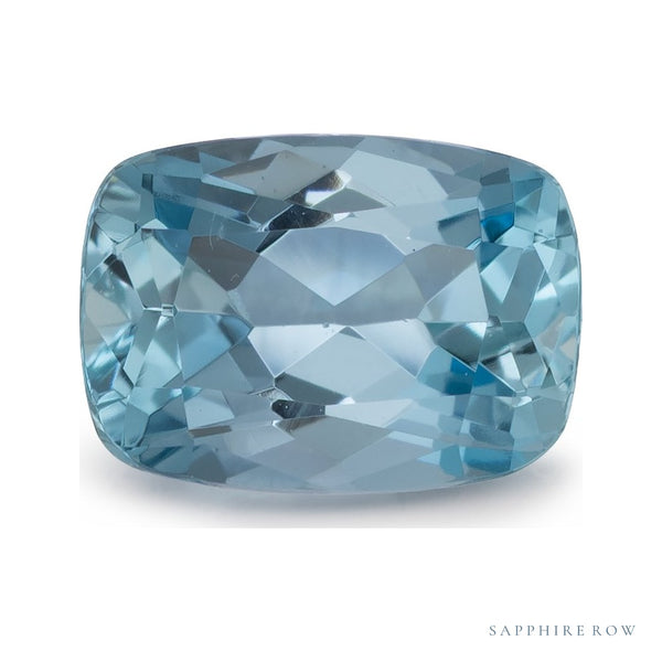 0.89 ct natural blue aquamarine from Brazil, antique cushion cut | Sapphire Row · cut7