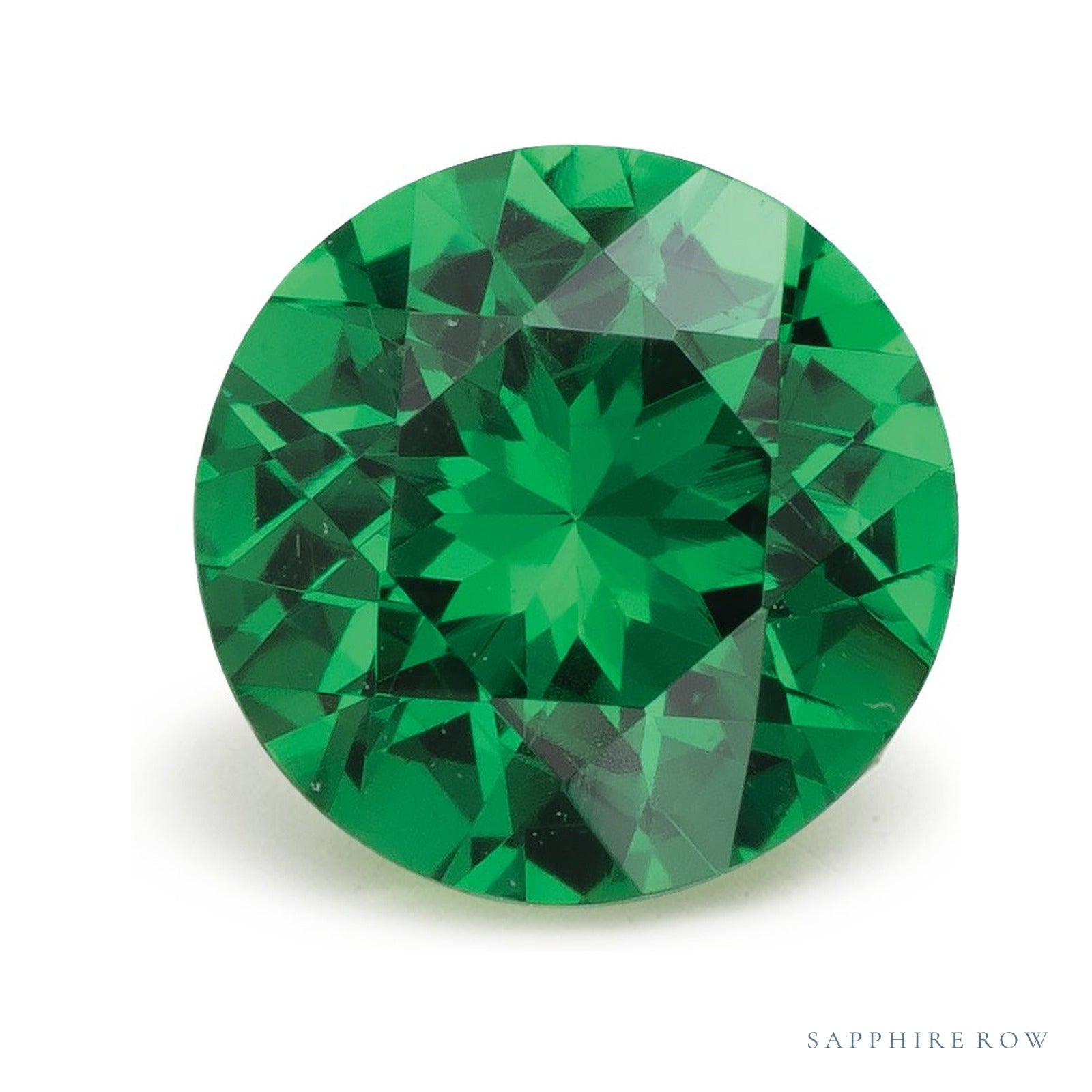 0.86 ct natural green tsavorite garnet from Tanzania, round cut | Sapphire Row · cut4