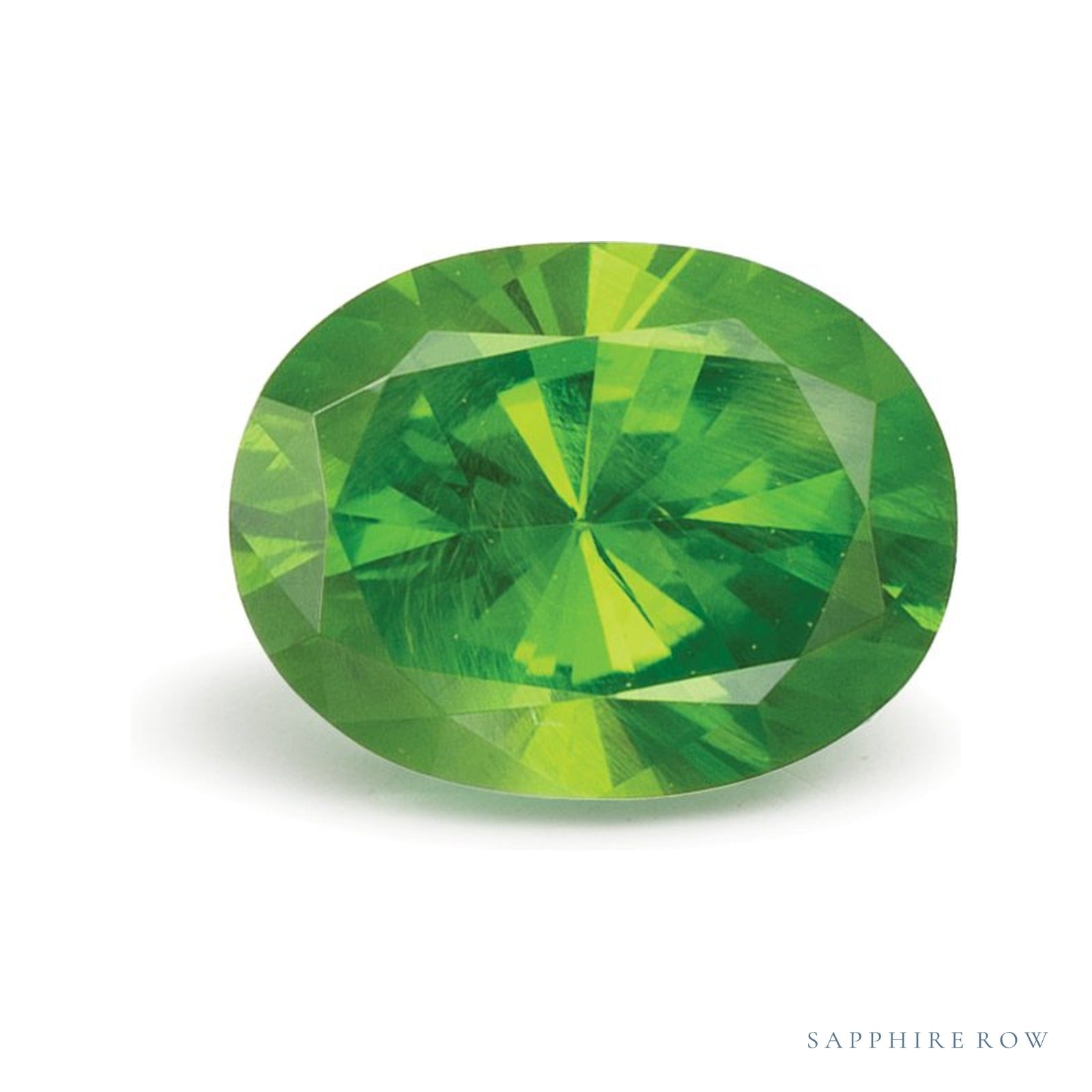 0.86 ct natural demantoid garnet, oval cut | Sapphire Row · cut4