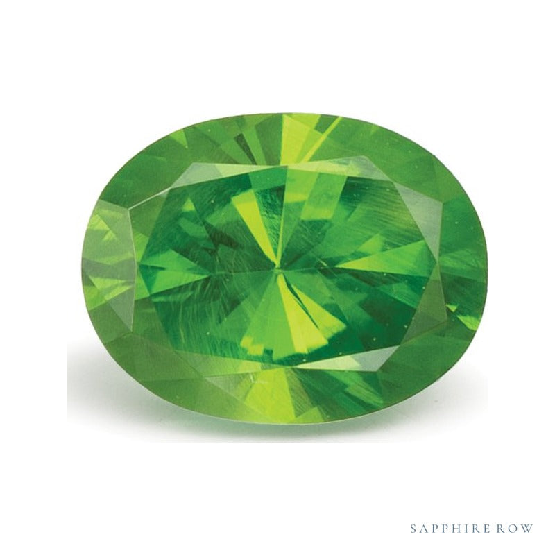 0.86 ct natural demantoid garnet, oval cut | Sapphire Row · cut7