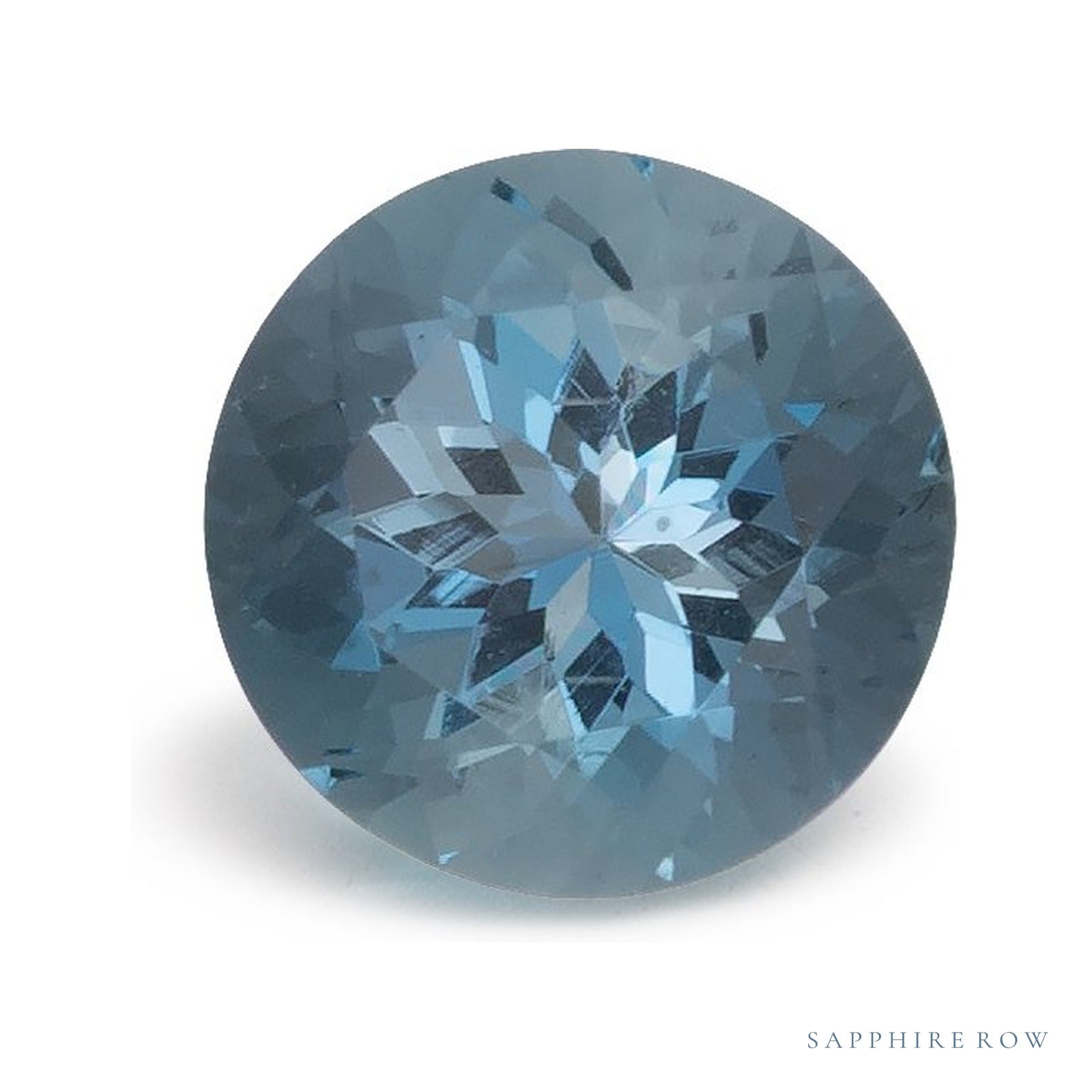 0.85 ct natural blue aquamarine from Mozambique, round cut | Sapphire Row · cut4