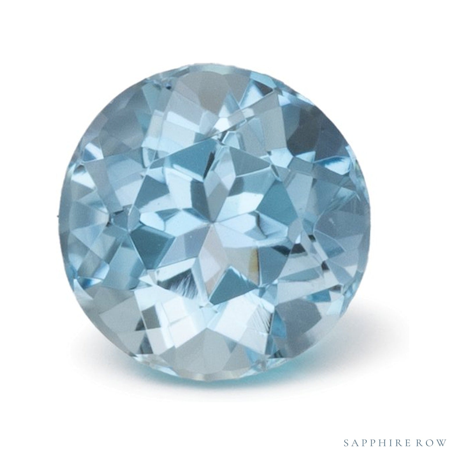 0.85 ct natural blue aquamarine from Brazil, round cut | Sapphire Row · cut4