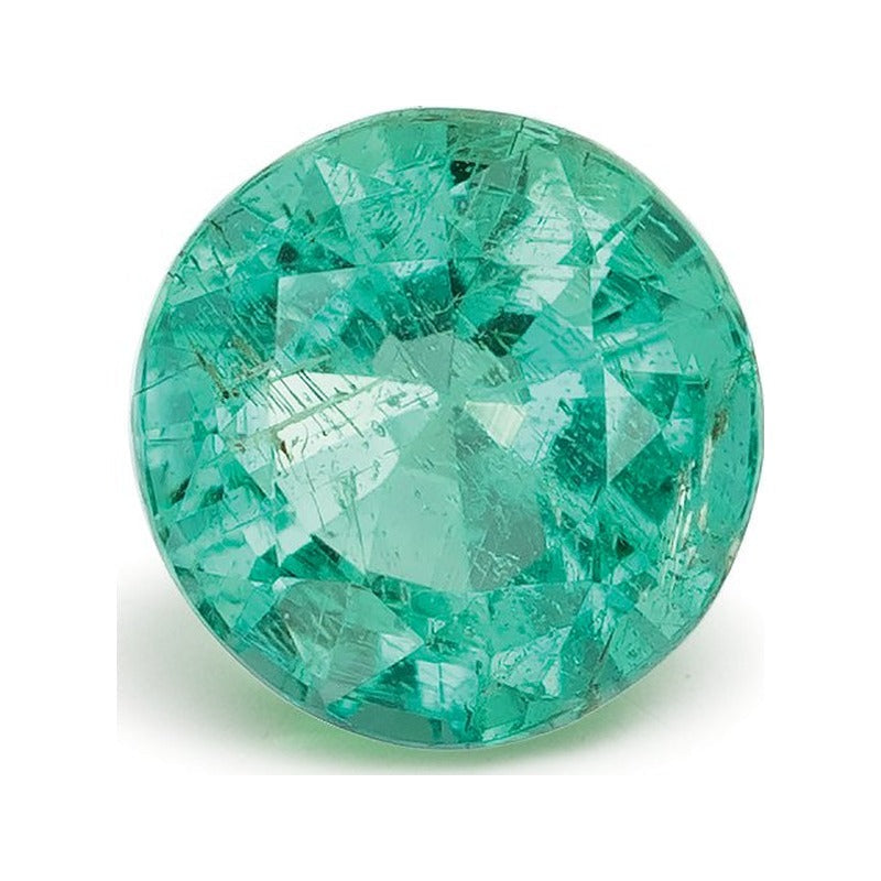 0.83 ct natural green emerald from Zambia, round cut | Sapphire Row · cut7