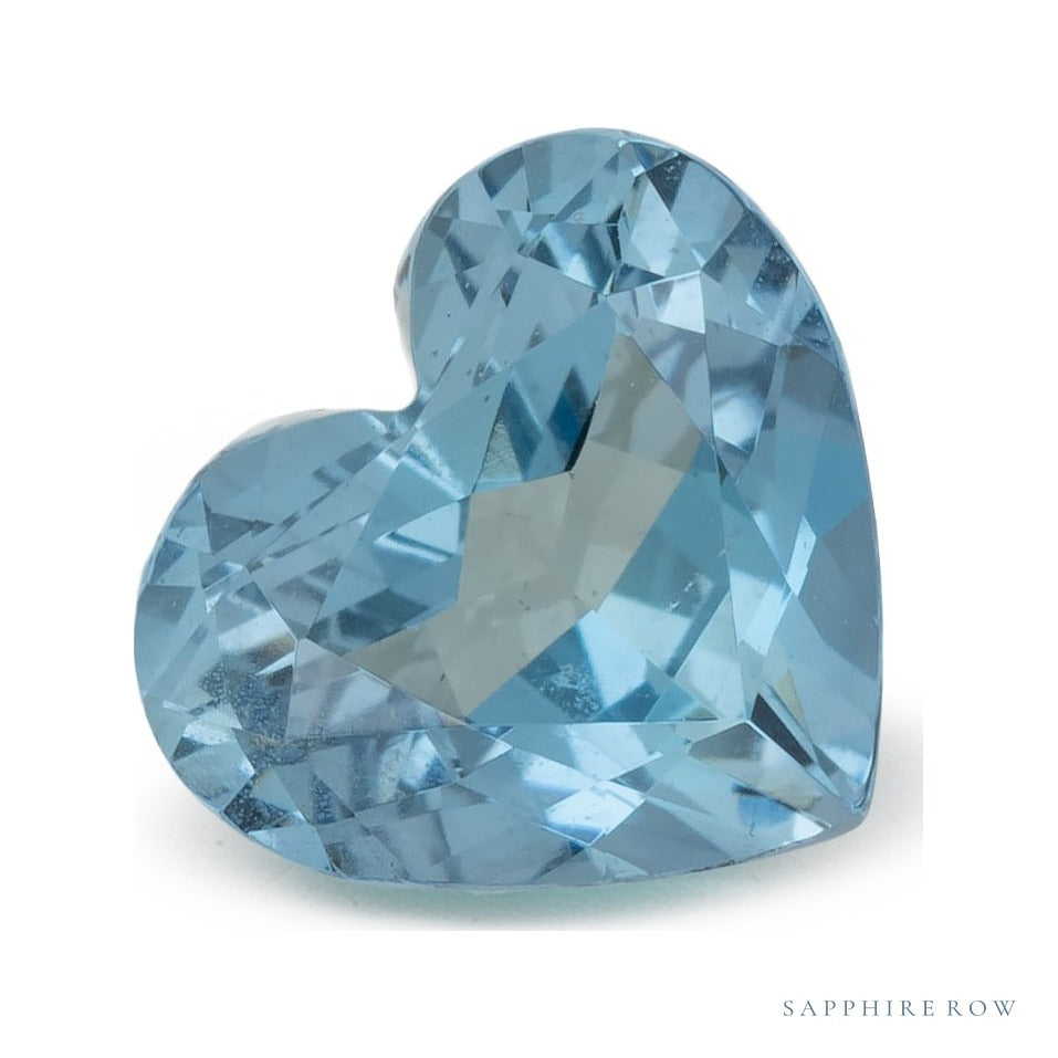 0.83 ct natural blue aquamarine from Brazil, heart cut | Sapphire Row · cut4 · cut5