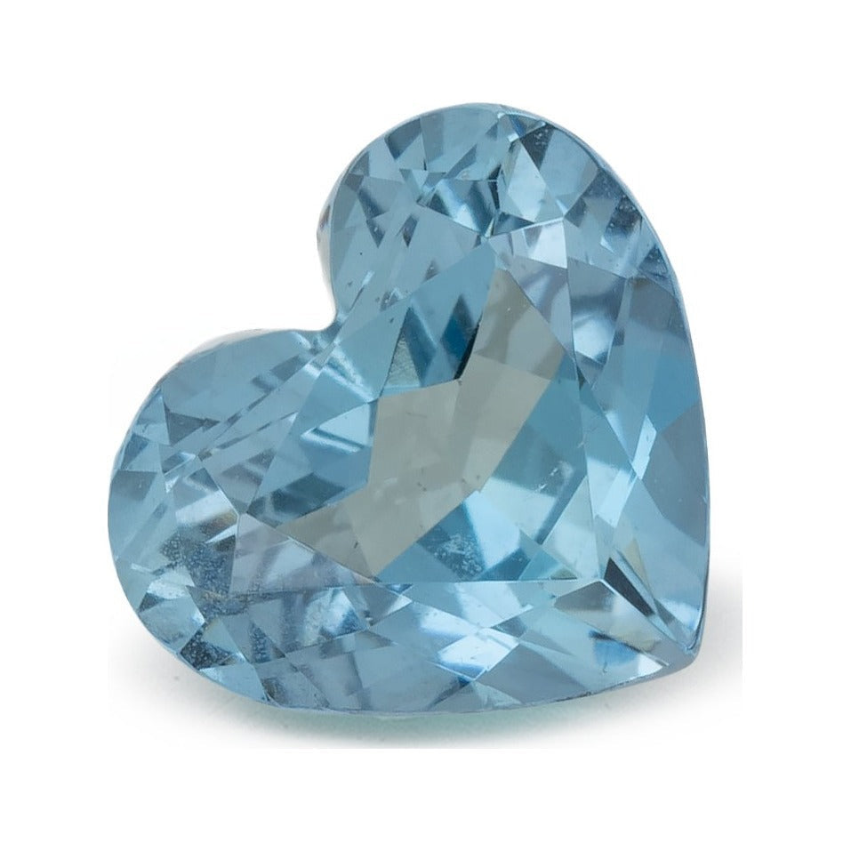 0.83 ct natural blue aquamarine from Brazil, heart cut | Sapphire Row · cut7