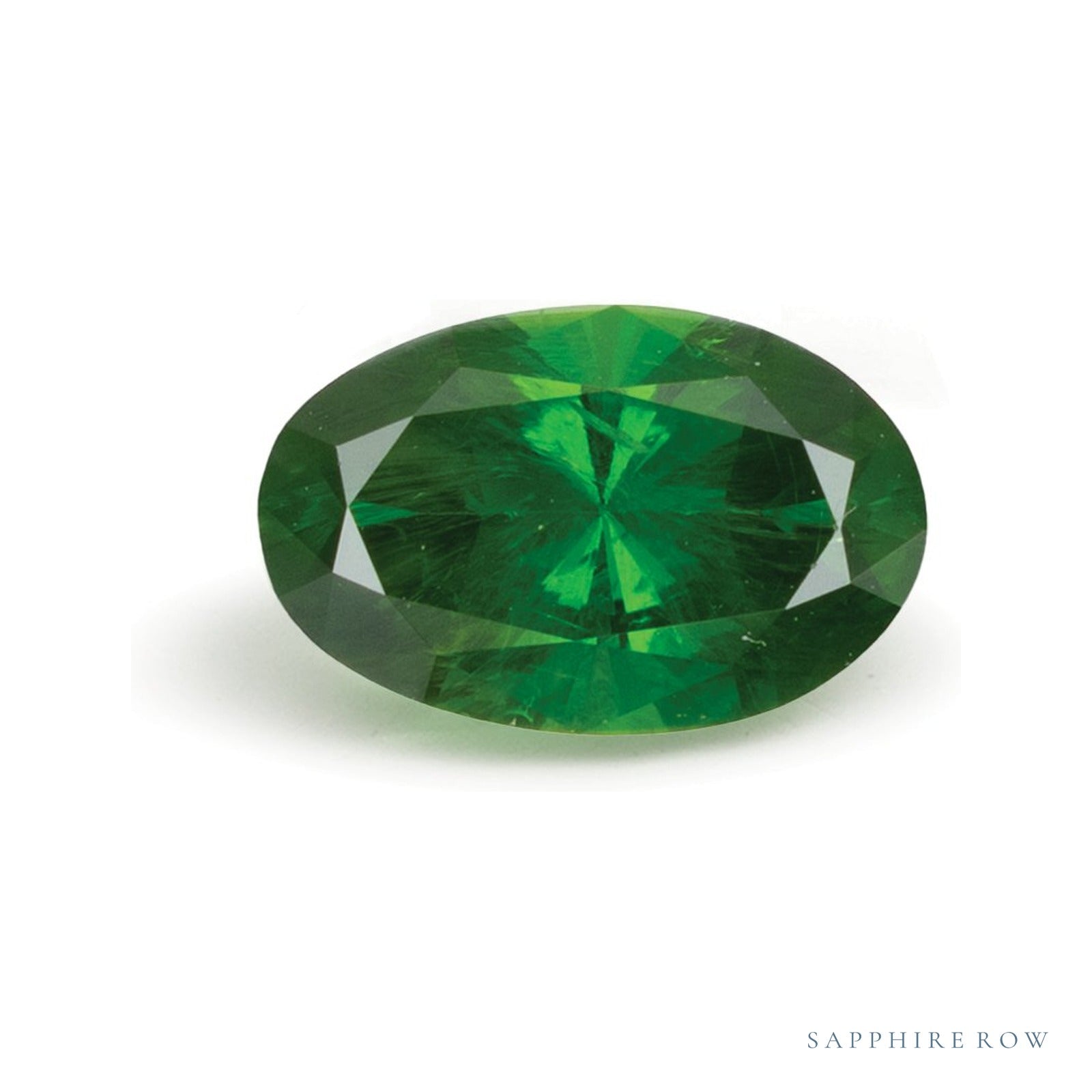 0.82 ct natural demantoid garnet, oval cut | Sapphire Row · cut4